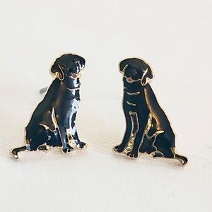 Black lab earrings
